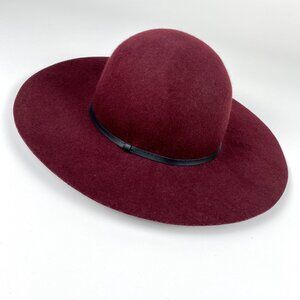 Target 100% Wool Women’s Maroon Wide Brimmed Hat Boho Fall Festival Outdoors